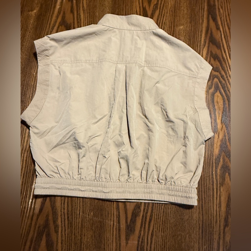 By‎ Anthropologie Women's Short-Sleeve Drawstring Popover Top women’s S beige - Picture 15 of 16